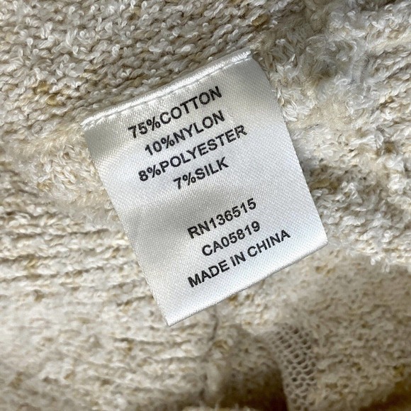 ONE GREY DAY Women’s sz XS Sweater Cream Cotton Silk Blend Knit Mesh Oatmeal - Picture 5 of 7